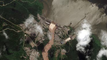 A handout satellite image shows a view of the Grand Ethiopian Renaissance Dam (GERD) in Ethiopia, July 28, 2020. Satellite image ©2020 Maxar Technologies via REUTERS ATTENTION EDITORS - THIS IMAGE HAS BEEN SUPPLIED BY A THIRD PARTY. MANDATORY CREDIT. NO RESALES. NO ARCHIVES. MUST NOT OBSCURE WATERMARK