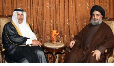 أمين عام حزب الله حسن نصرالله ورئيس وزراء قطر السابق حمد بن جاسم