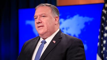 US Secretary of State Mike Pompeo speaks during a news conference at the State Department in Washington, DC, on August 5, 2020. Pompeo said Wednesday the US would offer a $10 million reward to arrest any state actor who interferes in the November elections.
