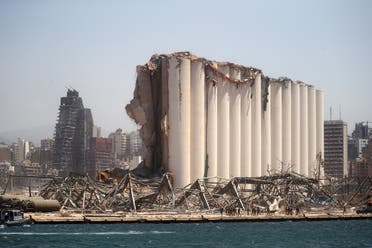 A general view shows the damaged grain silo following Tuesday's blast in Beirut's port area, Lebanon. (Reuters)