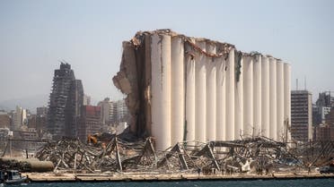 A general view shows the damaged grain silo following the Aug. 4 blast in Beirut's port area, Lebanon. (File Photo: Reuters)