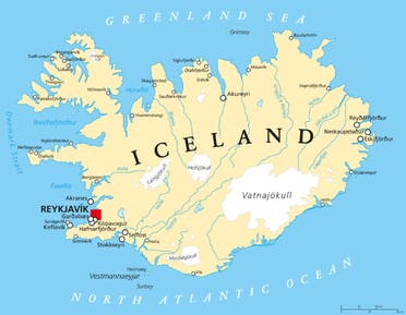 خريطة معاصرة لآيسلندا