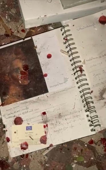 A blood spattered catalogue from Art on 56th. (Noha Moharram)