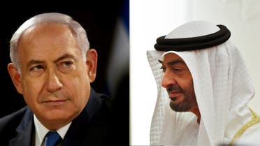 Israeli Prime Minister Benjamin Netanyahu, left, and Abu Dhabi Crown Prince Sheikh Mohammed bin Zayed Al Nahyan. (AFP/Reuters)