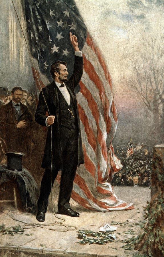 لوحة تجسد الرئيس الأميركي ابراهام لينكولن