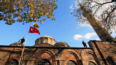 Turkish police officers stand guard on the top of the Kariye (Chora) museum. (File photo: Reuters)