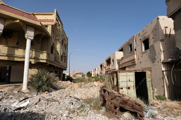 صورة من سرت يوم 18 أغسطس تظهر المباني التي دمرت خلال القتال السابق مع داعش