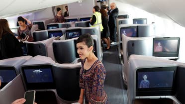 2018-03-28T1A stewardess with Singapore Airlines talks with media during a presentation of the interior of the airline’s Boeing 787-10 Dreamliner after a delivery ceremony at the Boeing South Carolina plant in North Charleston, South Carolina, US. (Reuters)11631Z_461493684_RC1767619970_RTRMADP_3_BOEING-787