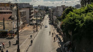 A general view of Behoririka, one of Antananarivo's main shopping areas, in Antananarivo, Madagascar, March 25, 2020. (AFP)