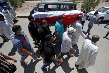 تشییع جنازه ریهام یعقوب فعال سیاسی بصره که روز چهارشنبه ترور شد