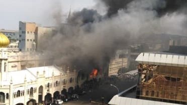 A fire at South Africa’s 139-year-old Grey Street Mosque. (Social Media)