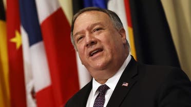 US Secretary of State Mike Pompeo speaks to reporters following a meeting with members of the UN Security Council about Iran's alleged non-compliance with a nuclear deal and calling for the restoration of sanctions against Iran at United Nations headquarters in New York, August 20, 2020. (AFP)