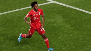 Bayern Munich's Kingsley Coman celebrates scoring their first goal. (Reuters)