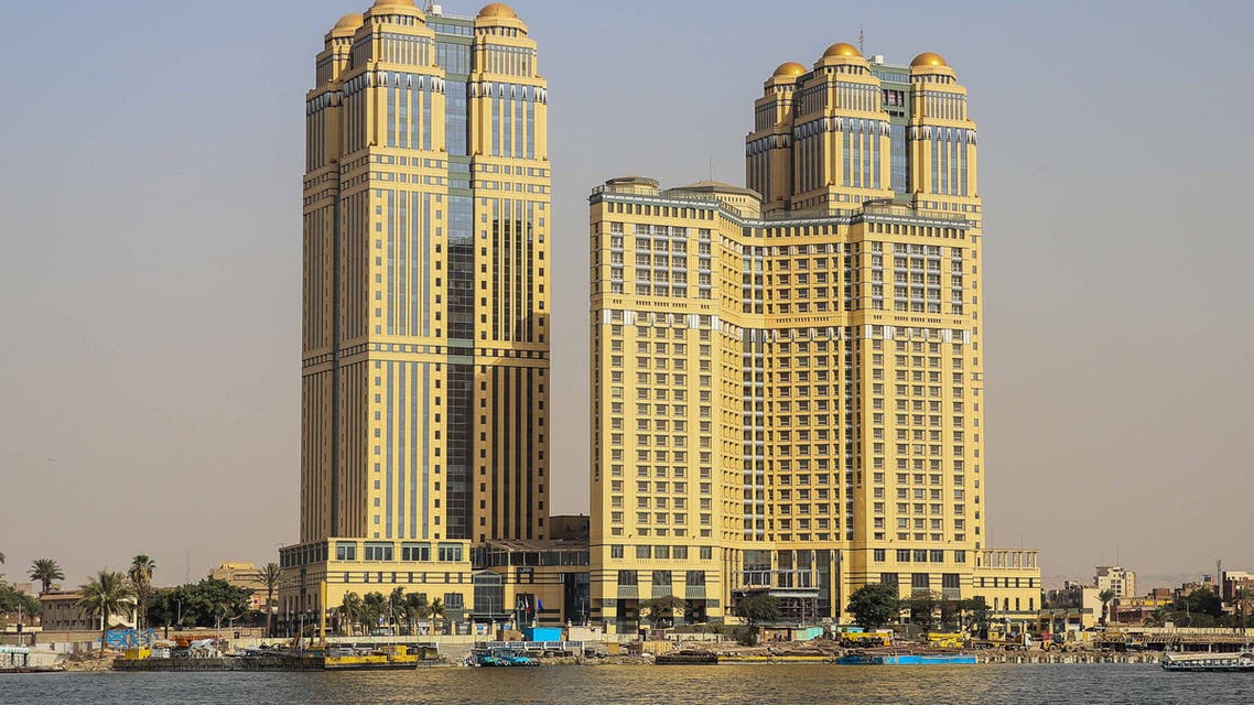 A general view taken on July 30, 2020 shows the five-star Fairmont Nile City hotel, where an alleged sexual assault took place in 2014, in the Egyptian capital Cairo. A gang rape allegation at a luxury hotel in Egypt stemming from a prominent social media account has triggered a new #MeToo wave in the deeply conservative country. The alleged assault took place at the five-star Fairmont Nile City hotel in Cairo in 2014 where a group of six men drugged and raped a young woman, according to several social media accounts