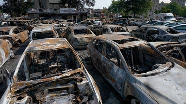 Burned out vehicles are seen Aug. 24, 2020, in Kenosha, Wisconsin after protests against a police shooting in the city. (AP)