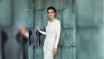 Jordan’s Queen Rania wears dress by Saudi Arabian designer for 50th birthday portrait