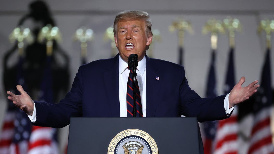 US President Donald Trump delivers his acceptance speech for the Republican presidential nomination at the White House, August 27, 2020. (AFP)
