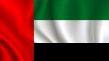 United Arab Emirates flag background stock illustration