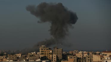 Smoke over Gaza, August 28, 2020. (AFP)