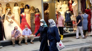 Women wearing protective face masks walk past by a shop, amid the coronavirus disease (COVID-19) outbreak, in Istanbul, Turkey June 23, 2020. (Reuters)