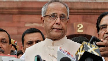 Pranab Mukherjee speaks to media in the run-up to the Indian presidential election in New Delhi, on June 26, 2012. (Reuters)