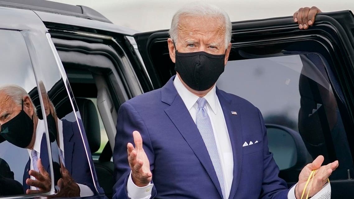 Democratic presidential candidate Joe Biden en route to speak in Pittsburgh, Pa., Aug. 31, 2020. (AP)