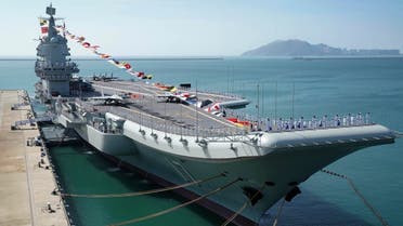 The Shandong aircraft carrier is docked at a naval port in Sanya in southern China's Hainan Province, Dec. 17, 2019. (Reuters)