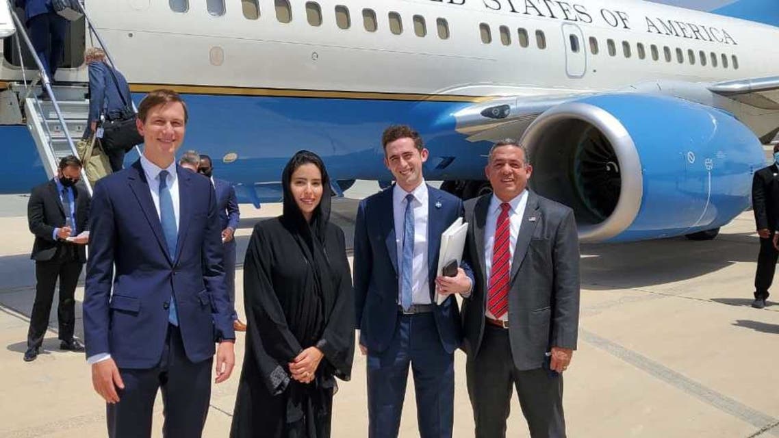 UAE Minister of Foreign Affairs' Hend Al Otaiba with the Israeli and US delegation to the UAE. (Twitter, Hend Al Otaiba)