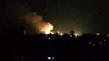 An image of the Israeli strike near Damascus. (Syrian Observatory for Human Rights)