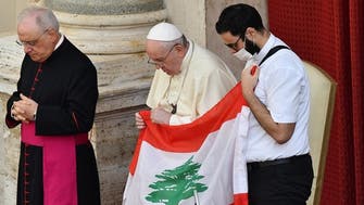 Pope Francis prays for Lebanon during 1st public audience in months