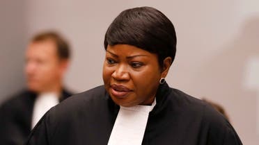 Prosecutor Fatou Bensouda in the courtroom of the International Criminal Court (ICC), in The Hague, Aug. 28, 2018. (AP)