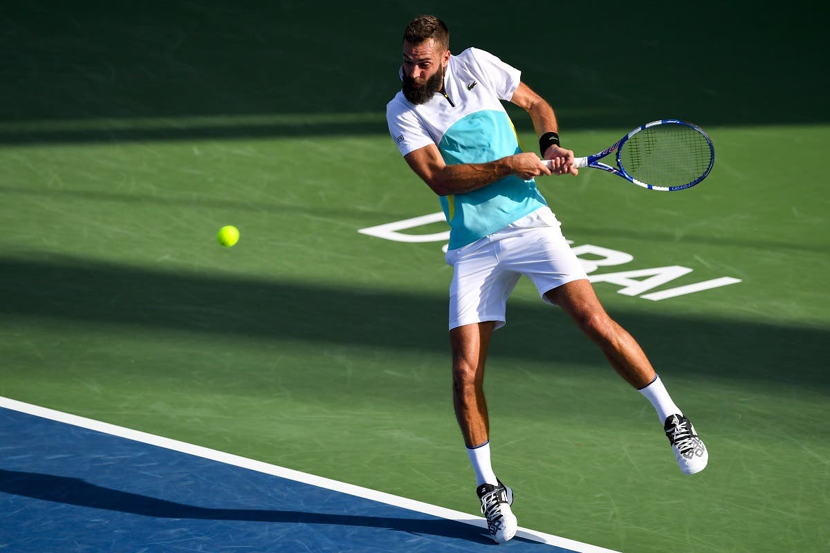 In this file photo taken on February 25, 2020 France's Benoit Paire returns the ball to Croatia's Marin Cilic during the round of 32 in the Dubai Duty Free Tennis Championships in the United Arab Emirates. US Open players believed to have come in contact with Benoit Paire -- who tested positive for COVID August 31, 2020. (AFP)
