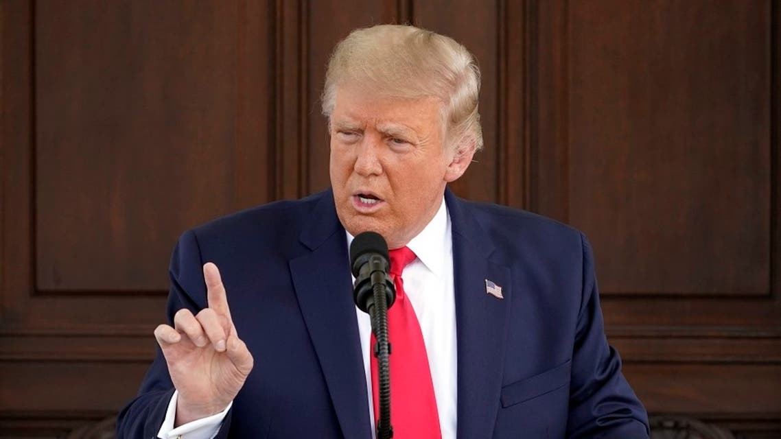 US President Donald Trump at a news conference at the White House, Sept. 7, 2020. (AP)