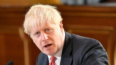 Britain's Prime Minister Boris Johnson speaks during a Cabinet meeting of senior government ministers at the Foreign and Commonwealth Office (FCO) in London. (Reuters)