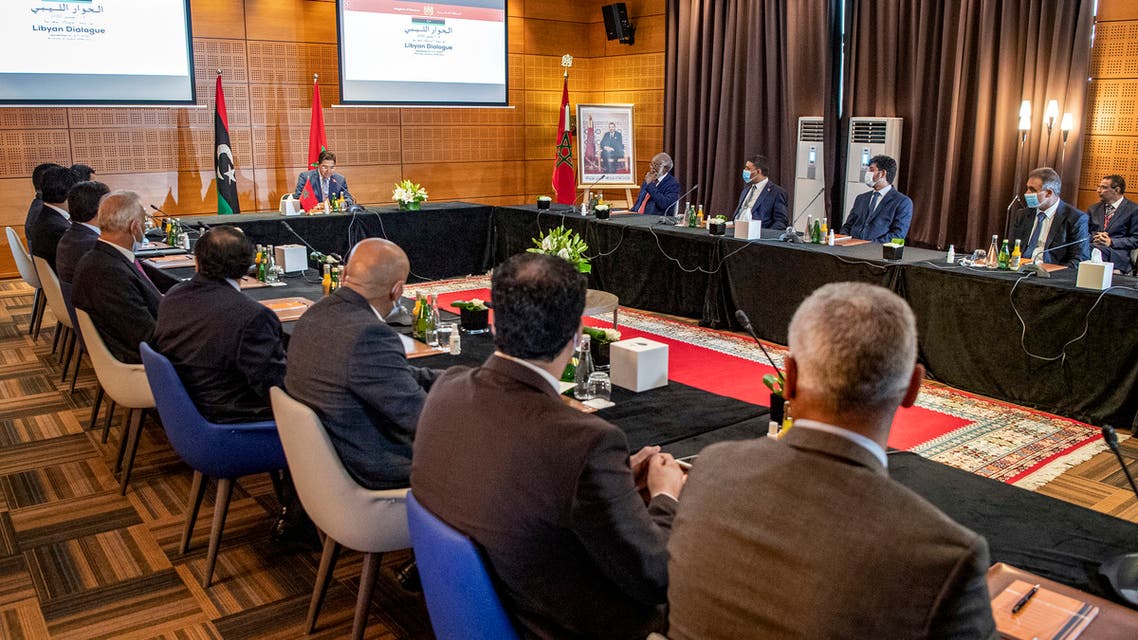 من المشاورات الليبية التمهيدية التي انطلقت الأحد في بوزنيقة بالمغرب (أسوشييتد برس)