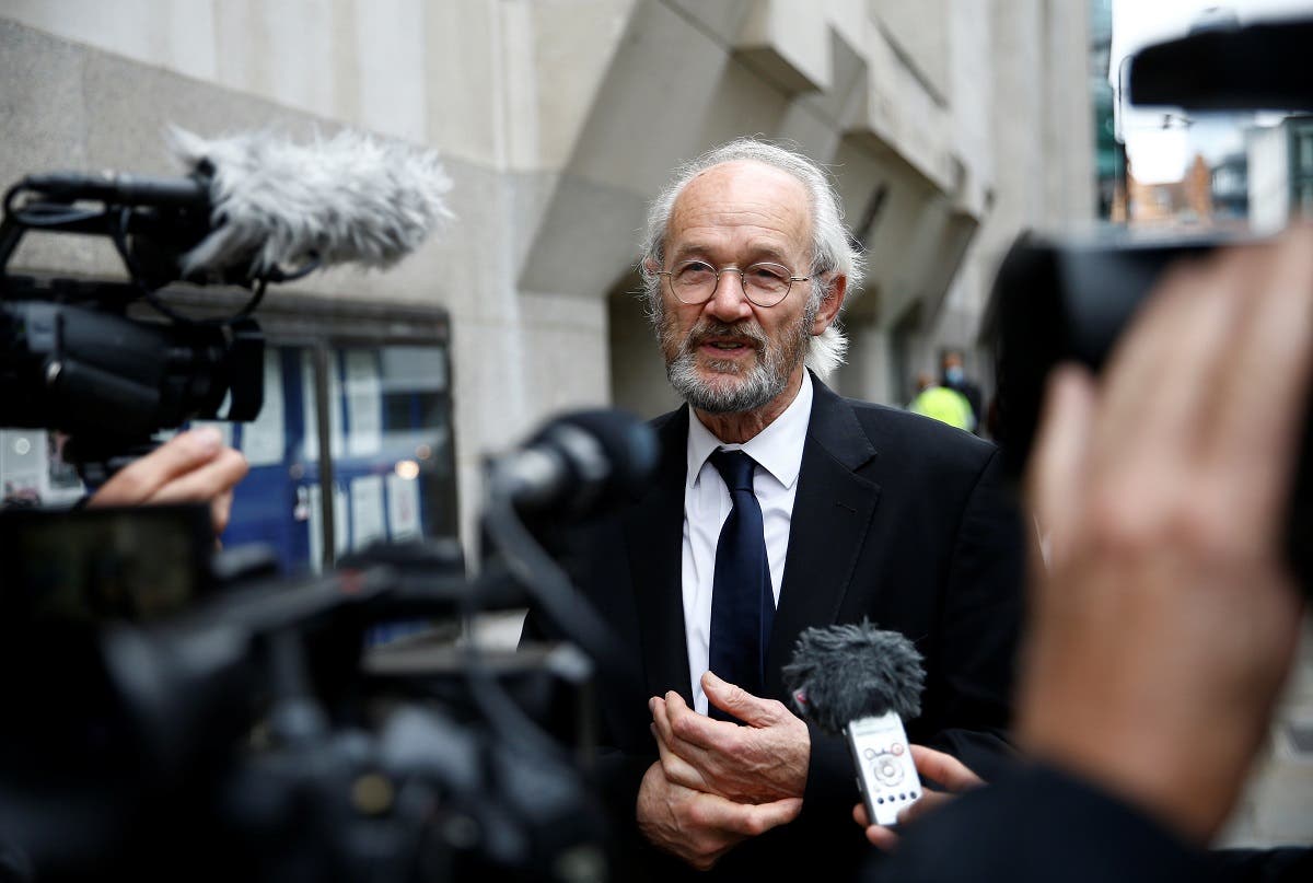 Assange's father John Shipton speaks to reporters outside the Old Bailey, the Central Criminal Court ahead of a hearing to decide whether Assange should be extradited to the US, in London, UK, September 8, 2020. (Reuters)