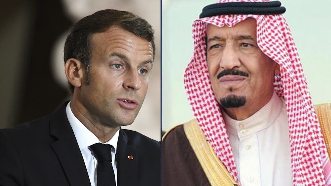 Saudi King Salman and Macron
