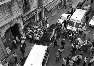 A general view of the scene of a deadly attack on the Jo Goldenberg Jewish restaurant and deli, in Paris, France, August 9, 1982. (AP)