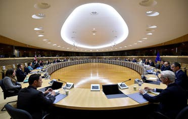 A general view at the start of a round of post-Brexit trade deal talks between the EU and the United Kingdom, in Brussels, Belgium, on June 29, 2020. (Reuters)
