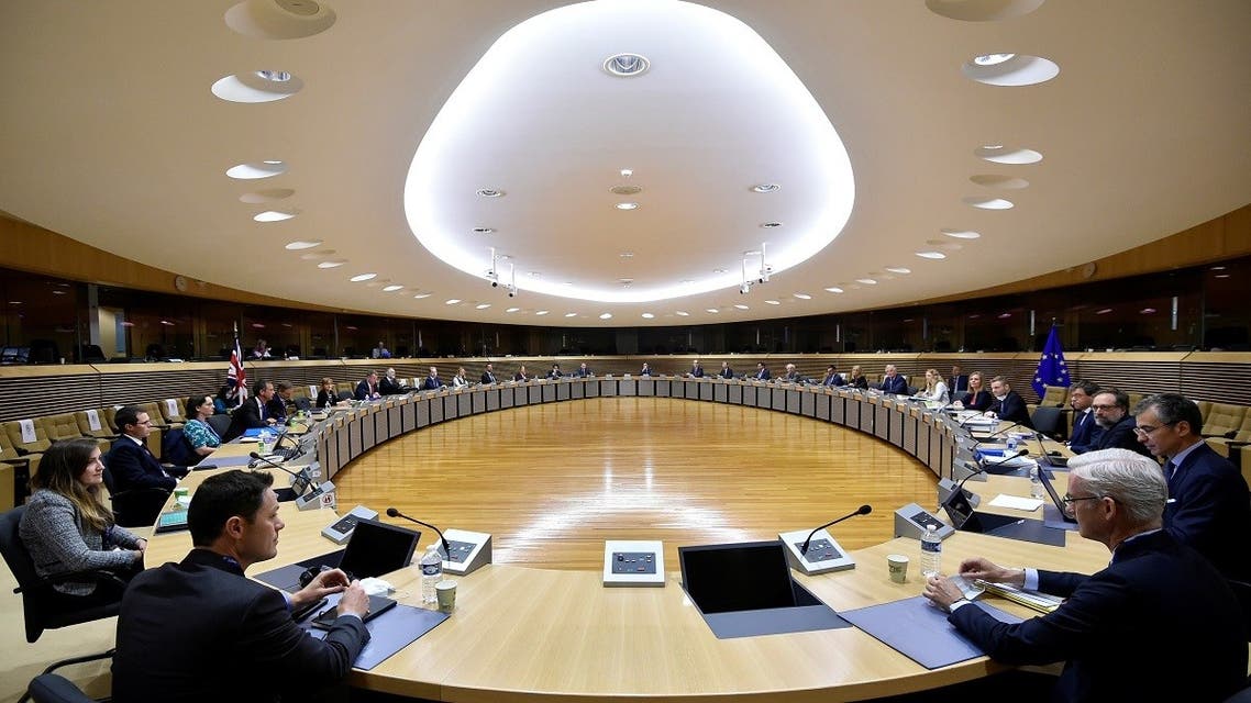 A general view at the start of a round of post-Brexit trade deal talks between the EU and the United Kingdom, in Brussels, Belgium, on June 29, 2020. (Reuters)