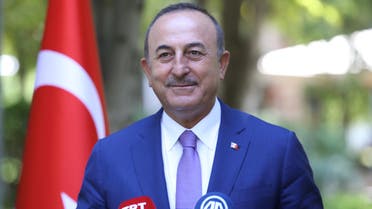 Turkish Foreign Minister Mevlut Cavusoglu speaks to the media in Ankara, Turkey September 4, 2020. Turkish Foreign Ministry/Handout via REUTERS ATTENTION EDITORS - THIS PICTURE WAS PROVIDED BY A THIRD PARTY. NO RESALES. NO ARCHIVE.