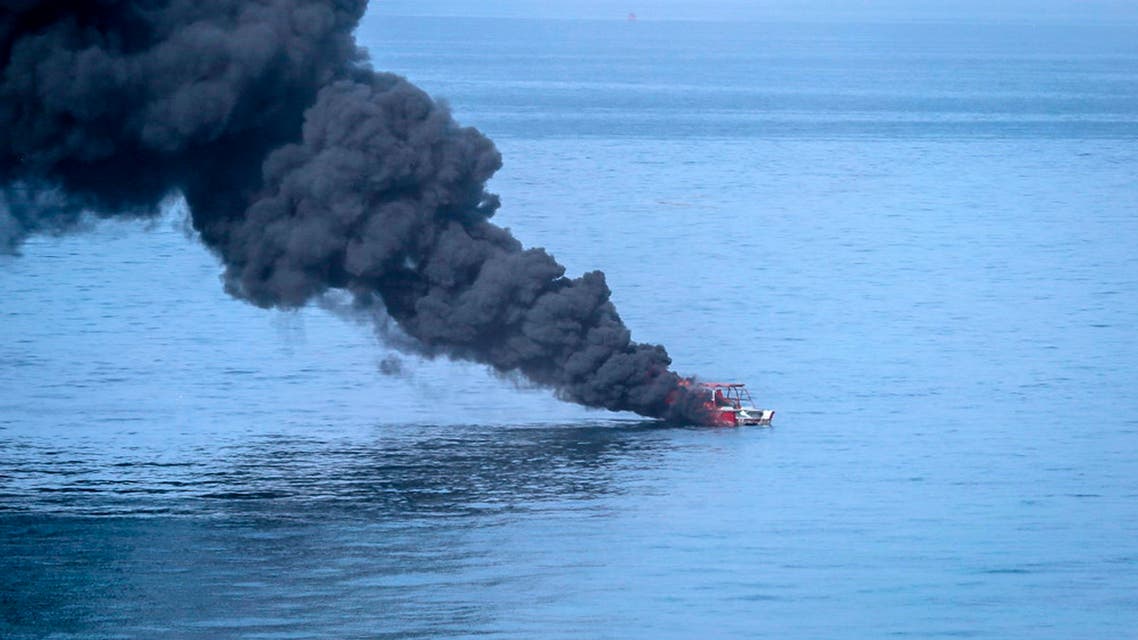 In this photo released Wednesday, July 29, 2020, smoke rises following a strike on a target during a military exercise by the Iranian Revolutionary Guard. (AP)