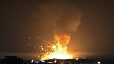 an explosion at a military numitions depot in the city of Zarqa, 25 kilometres (15 miles) east of the capital Amman. (AFP)
