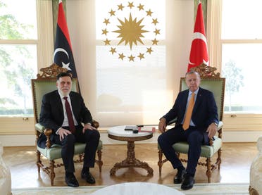 Turkey's President Tayyip Erdogan meets with Libya's internationally recognised Prime Minister Fayez al-Sarraj in Istanbul, Turkey, September 6, 2020. (Reuters)