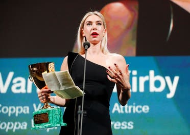 British actress Vanessa Kirby wins the Coppa Volpi for best actress. (Reuters)