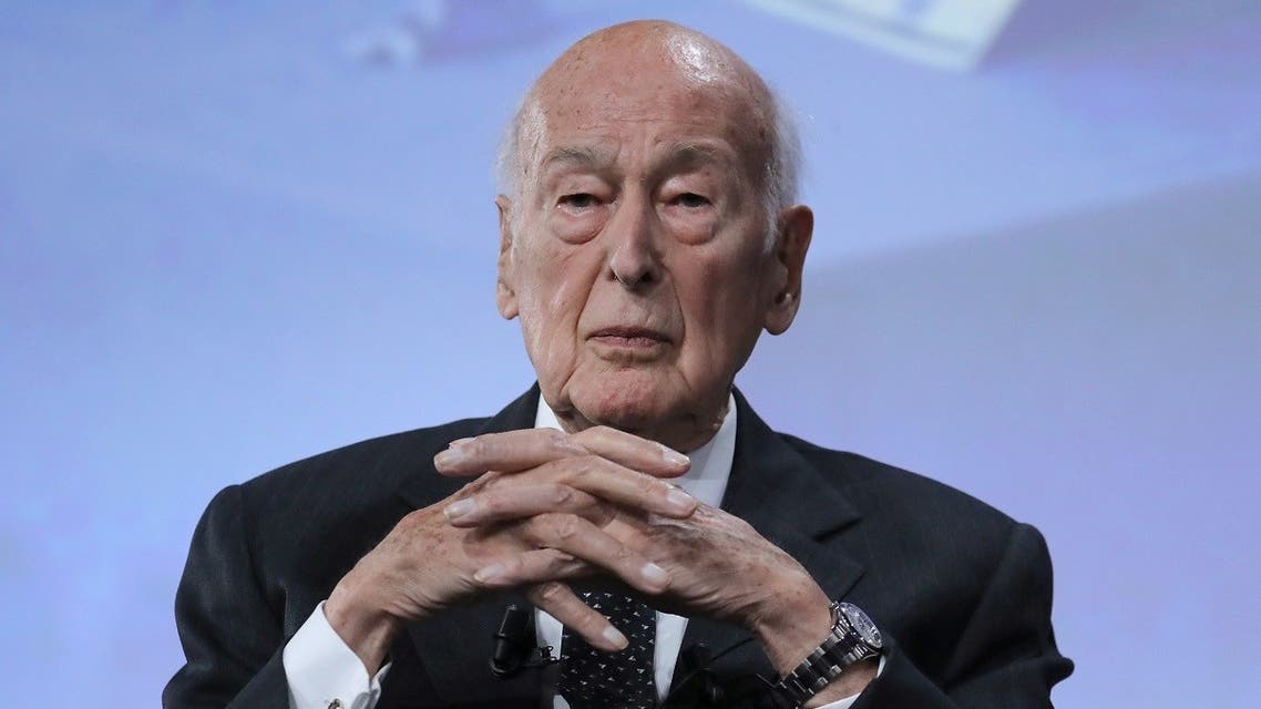 In this file photo taken on June 20, 2019, former French President Valery Giscard d'Estaing looks on at the conference of the fiftieth anniversary of the election of Georges Pompidou to the Presidency of the Republic. (AFP)