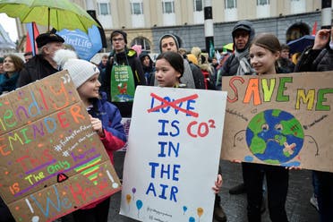 Climate activist Greta Thunberg on a protest. (Reuters)
