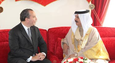 American Rabbi Marc Schneier, left, with Bahrain's King Hamad bin Isa Al Khalifa. (Supplied)