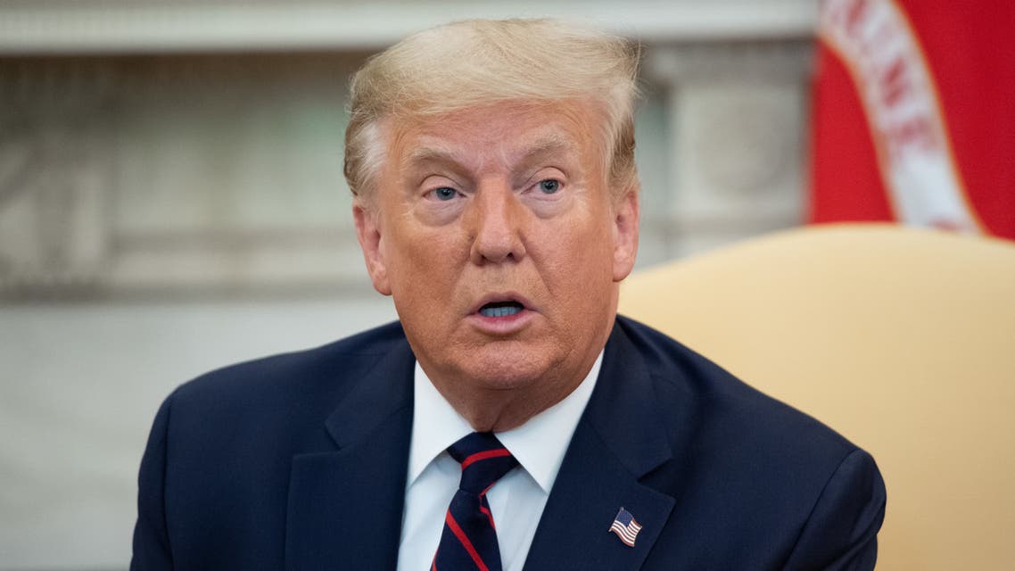 US President Donald Trump meets with UAE Foreign Minister Abdullah bin Zayed Al-Nahyan in the Oval Office of the White House in Washington, DC, September 15, 2020, prior to the signing of the Abraham Accords, where Bahrain and the United Arab Emirates will recognize Israel. Israel was to normalize relations with long-time foes Bahrain and the United Arab Emirates at a White House ceremony on Tuesday in a US-brokered peace deal which President Donald Trump hopes will boost his reelection chances in November.