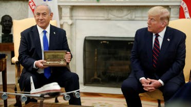 U.S. President Donald Trump speaks as he meets with Israel's Prime Minister Benjamin Netanyahu prior to signing the Abraham Accords, normalizing relations between Israel and some of its Middle East neighbors in a strategic realignment of Middle Eastern countries against Iran, during a meeting in the Oval Office at the White House in Washington, U.S., September 15, 2020. REUTERS/Tom Brenner